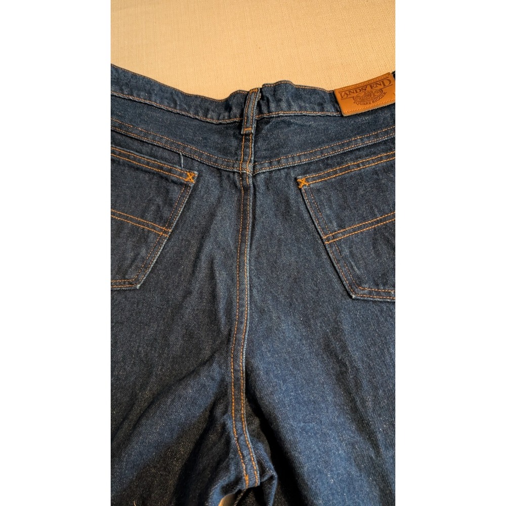 Lands End Women's Mid Rise Jeans Blue Denim Size 16 Stretch